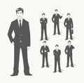 Businessman in suit. Different poses