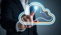 Cloud Computing Technology Businessman Interacting with. Royalty Free Stock Photo