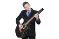 Businessman playing the guitar Royalty Free Stock Photo