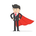 Businessman with suit super hero standing flat design vector illustration