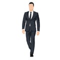 Businessman in suit walking in dark suit