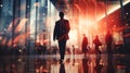 Businessman in a suit walking in an office hall Splash blur, blur effect Royalty Free Stock Photo