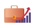 Businessman suitcase with bar chart