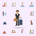 Businessman, suitcase cartoon icon. Universal set of travel for website design and development, app development