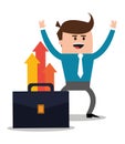 Businessman suitcase cartoon icon. Vector graphic Royalty Free Stock Photo