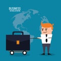 Businessman suitcase cartoon icon. Vector graphic Royalty Free Stock Photo