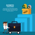 Businessman suitcase cartoon icon. Vector graphic Royalty Free Stock Photo