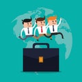 Businessman suitcase cartoon icon. Vector graphic Royalty Free Stock Photo