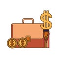 Businessman suitcase with dollar symbol