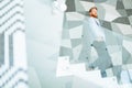 Businessman portrait on stairs Royalty Free Stock Photo