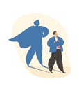 Businessman Superhero shadow. Leadership concept vector illustration Royalty Free Stock Photo