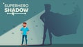 Businessman Superhero Shadow Vector. Successful Superhero Businessman. Achievement Victory. Motivation, Leadership Royalty Free Stock Photo