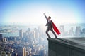 The businessman superhero successful in career ladder concept Royalty Free Stock Photo