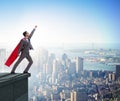 Businessman superhero successful in career ladder concept Royalty Free Stock Photo