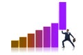 Businessman supporting economic growth on chart Royalty Free Stock Photo