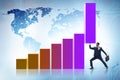 Businessman supporting economic growth on chart Royalty Free Stock Photo
