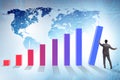 Businessman supporting economic growth on chart Royalty Free Stock Photo