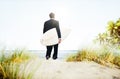 Businessman Surfer Activity Beach Vacations Concept Royalty Free Stock Photo