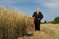 Businessman surveying a challenge