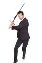 Businessman with a sword Royalty Free Stock Photo