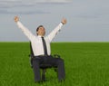 Businessman take energy from nature Royalty Free Stock Photo