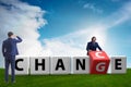 The businessman taking chance for change Royalty Free Stock Photo