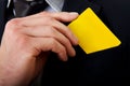 Businessman taking his personal card from pocket. Royalty Free Stock Photo