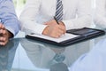 Businessman taking notes at conference Royalty Free Stock Photo