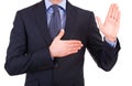 Businessman taking oath. Royalty Free Stock Photo