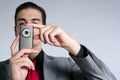 Businessman taking photos with phone camera Royalty Free Stock Photo