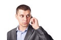 Businessman talking on his cell mobile phone Royalty Free Stock Photo