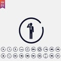 businessman talking icon, vector illustration. flat icon. arrow Royalty Free Stock Photo