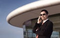 Businessman talking on mobile phone. Royalty Free Stock Photo