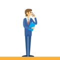 Businessman talking on mobile phone call, using Royalty Free Stock Photo