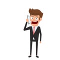 Businessman talking on the phone. Character design.