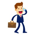 Businessman Talking On The Phone While Holding Suitcase