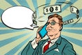 Businessman talking on the phone about money Royalty Free Stock Photo