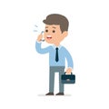 Businessman talking on phone, Vector flat illustration. Royalty Free Stock Photo