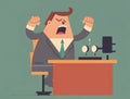 A businessman taps his fingers rhythmically on his desk his selfcontrol slipping as his frustration builds. Art concept