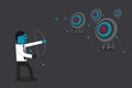 Businessman target goal concept cartoon illustration. Royalty Free Stock Photo