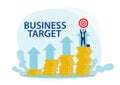 Businessman target and success achievement flat illustration Royalty Free Stock Photo