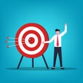 Businessman with target vector illustration. Goal setting for business and career path symbol