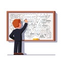 Businessman teacher standing drawing business plan Royalty Free Stock Photo