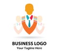 Businessman, team, top rank portrait logo, male icon