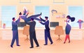 Businessman Team Tossing in Air Colleague, Success