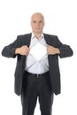 Businessman tears open his shirt Royalty Free Stock Photo