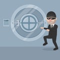 Businessman Thief Money Color Illustration