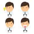 Businessman think cartoon emoticons