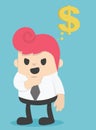 Businessman Think about the money illustration