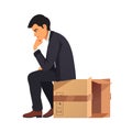 Businessman thinking outside the box concept Royalty Free Stock Photo